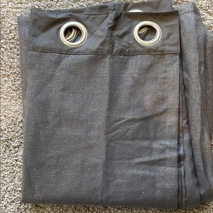 Set of Three Gray and Silver Curtain Panels